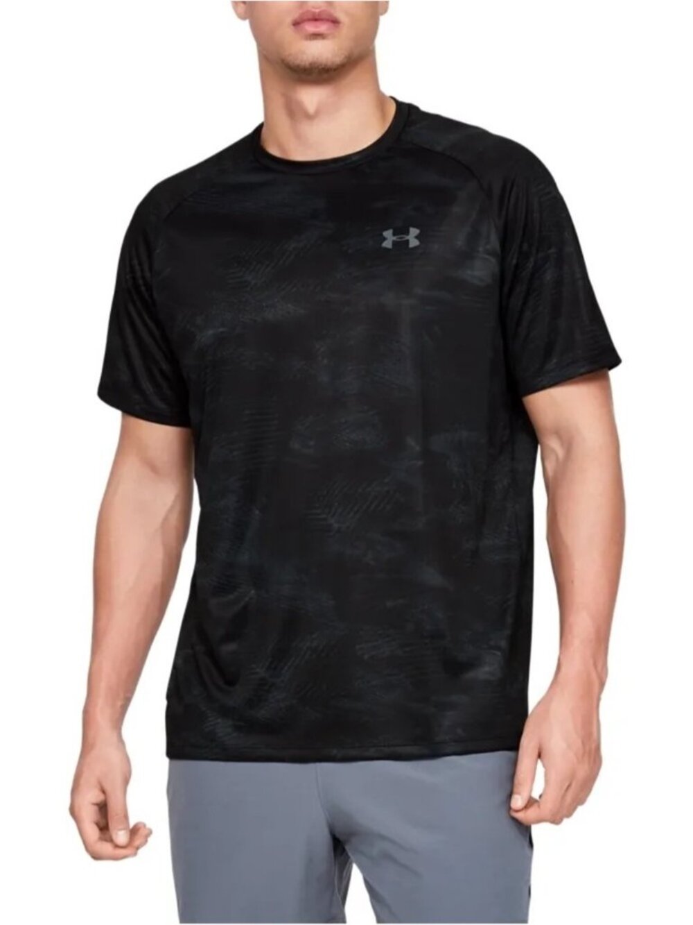 NEW Men's Under Armour Tech 2.0 Lino Print Short Sleeve Crew lightweight top XXL